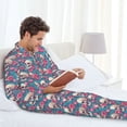 thumbnail image 6 of Naloa happy Skull rose Men’s Pajamas Set - Long Sleeve Button Down Sleep Shirt and Pajama Bottoms Sleepwear Set-X-Large, 6 of 7