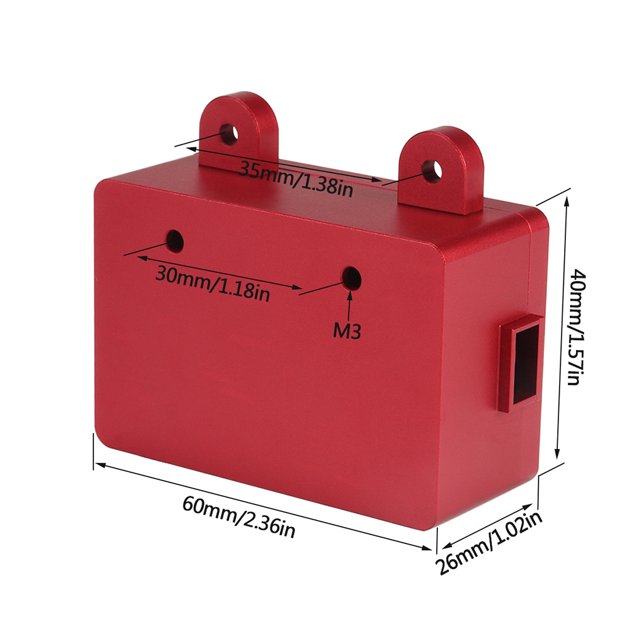 maskred Récepteur Boîte pour SCX10 Alliage d'Aluminium Crawler Robuste 1pcs RC Accessoires de Voiture Pièces de Rechange RC Mise à Niveau Partie Rouge