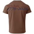 thumbnail image 3 of 250 Anniversary Usa Shirt Men United States Usa Flag Print Crew Neck Short Sleeve Tops Muscle Relaxed Fit Comfy Workout Tshirt, Brown, #01 Brown, 3 of 3