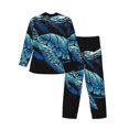 thumbnail image 2 of Bingfone Men'S Pajama Set 2 Piece Loungewear Pjs, Long Sleeve With Pajama Pants-Ocean Turtle, 2 of 9