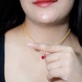 thumbnail image 4 of Rosec Jewels Certified Lab Grown Ruby Heart Pendant Necklace (2 Carat, 8mm, AAAA Quality) - with Chain - Ready to Gift for Women, 18K Yellow Gold, 4 of 6