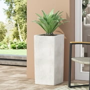 GDF Studio Severino Outdoor Cast Stone Planter, Antique White Large