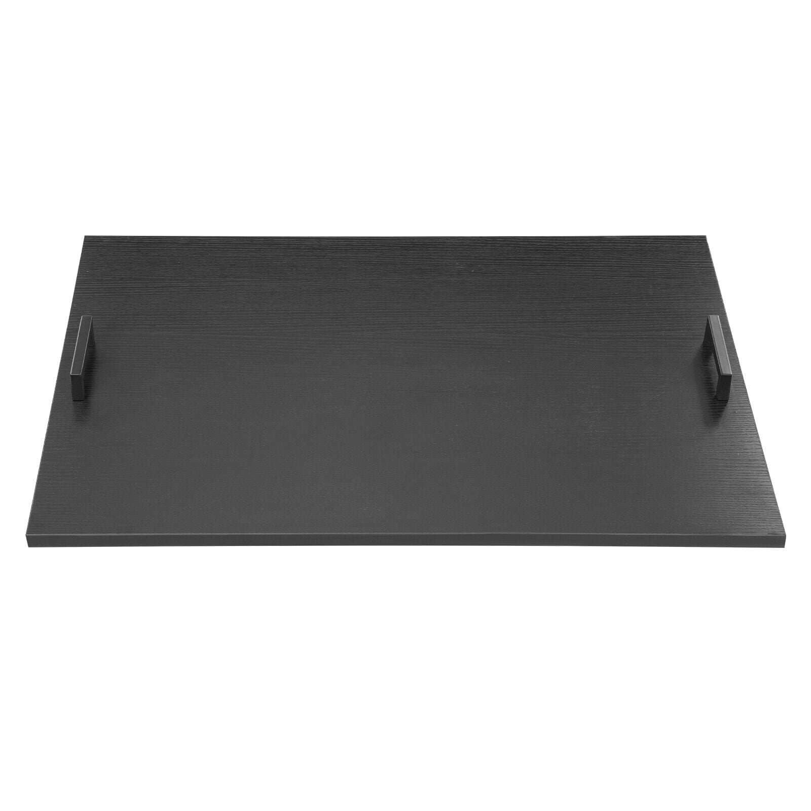 29*21in Rectangle Stove Top Cover, Stove Top Cover With Handles, Acacia Wood Iron Stove Cover(Black)
