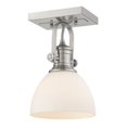 thumbnail image 1 of Golden Lighting 3118-1SF PW-OP Hines 1-Light Semi-Flush Mount avec Verre Opale & 44; Étain, 1 of 2
