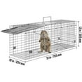 thumbnail image 6 of KFFKFF Live Capture Animal Trap 31" x 10" x 12",  Galvanized Iron Live Animal Cage Trap, Collapsible Design with Carry Handle for Rabbits, Feral Cats, Squirrels, Raccoons, 6 of 9