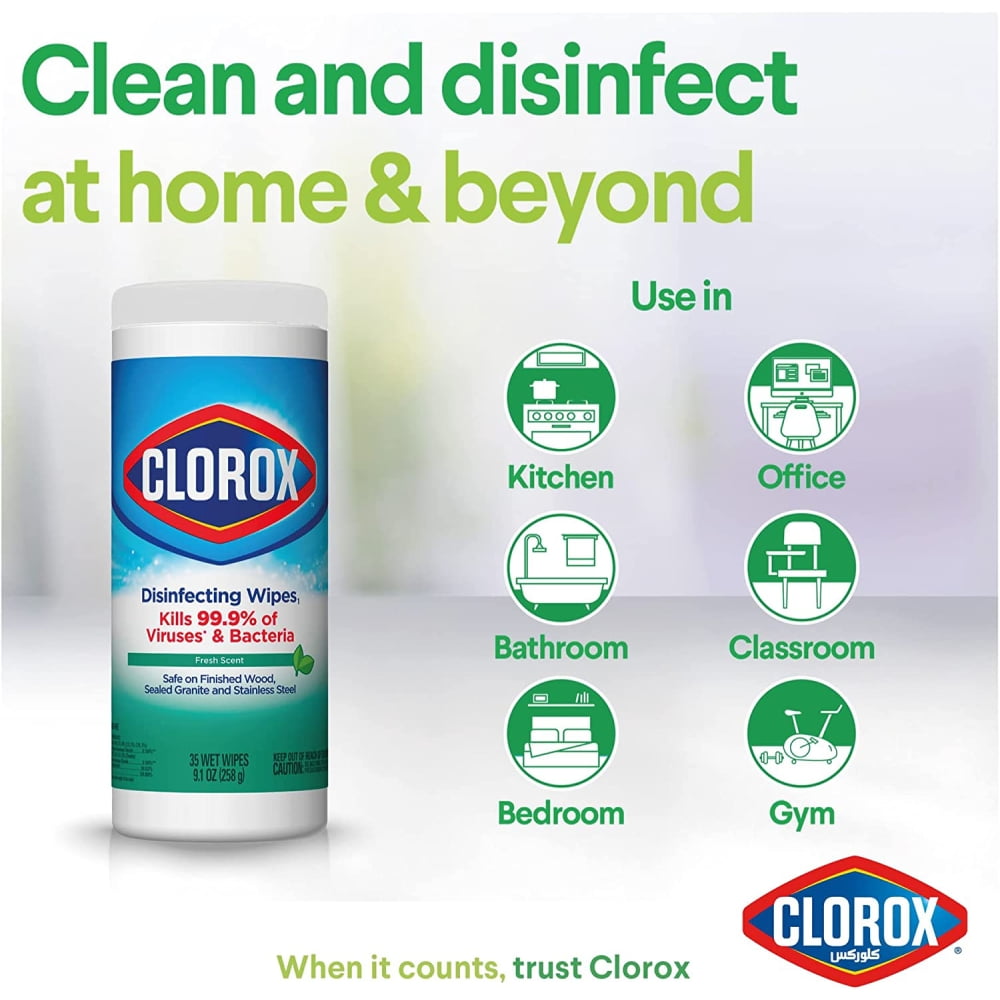 Clorox Disinfecting Wipes Fresh Scent 35 Wipes, 3 Pack