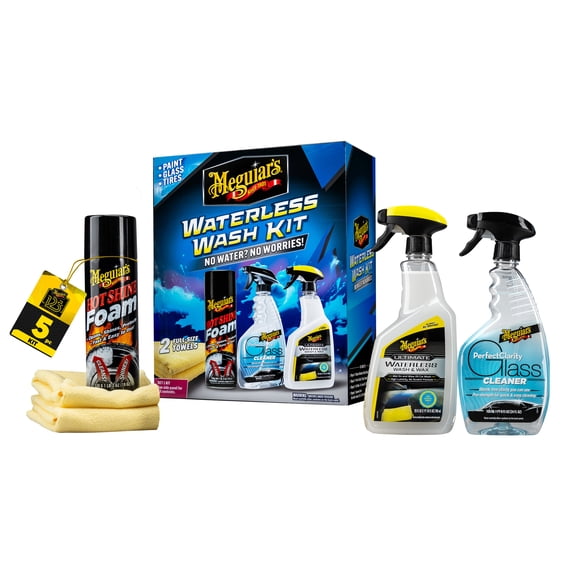 Meguiar’s Waterless Wash Kit - Gently Cleans, Adds Shine, and Protects Without Water
