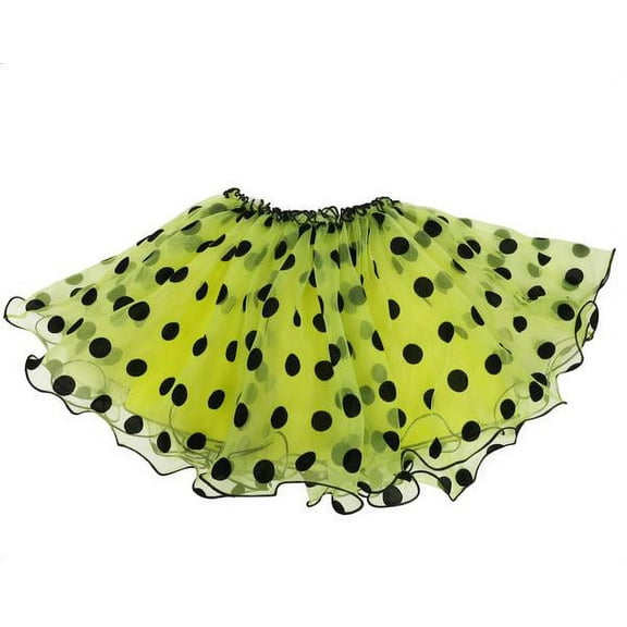 Wenchoice Yellow & Black Dot Tutu - Toddler & Girls L(5-6Y)