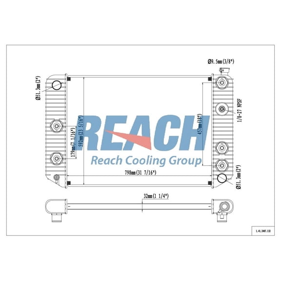 REACH 41-2487 Radiator for TOPKICK KODIACK 97-98, Automotive Radiator Replacement Part