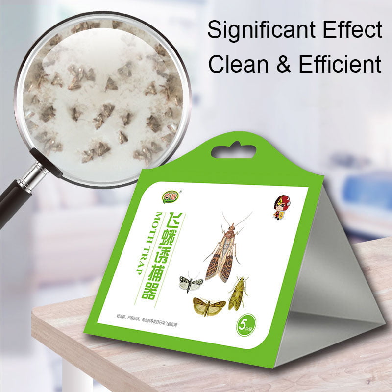 5 pcs/pack Pantry Kitchen Food Moth Pheromone Attractant Moth Killer Moth Trap!