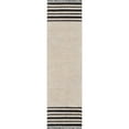 thumbnail image 2 of Well Woven Maya Adriel Solid Border Pattern Ivory 2'7" x 9'10" Runner Textured Pile Area Rug, 2 of 7