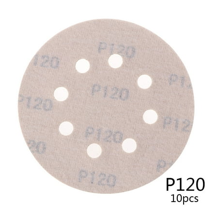 

TINYSOME 5 Inch 8 Holes Sandpaper Round Shape Sanding Disc Hook Loop Sanding Paper Buffing Sheet Sandpaper Sander Polishing Pad
