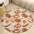 thumbnail image 4 of Autumn Harvest Maple Leaves Thanksgiving Round Small Area Rug, Print Non Slip Washable Floor Mat, Soft Throw Rug for Living Room, Powder Room Entryway, Bathroom, Bedside, 4 of 6