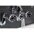 thumbnail image 3 of Kingston Brass AE8451RKX Webb 7-Inch Adjustable Wall Mount Clawfoot Tub Faucet with Knurled Handle and Hand Shower, Polished Chrome, 3 of 7