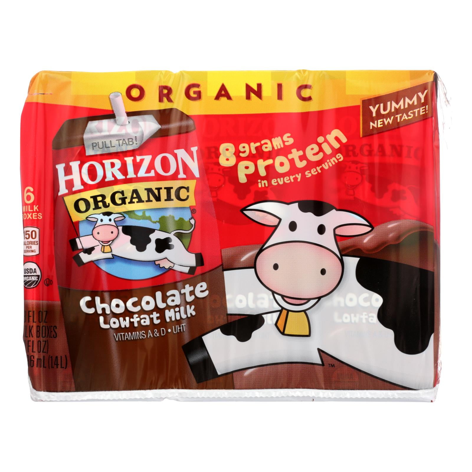 (3 Pack) Horizon Organic 1 Lowfat Chocolate Milk, 8 Fl Oz, 6 Ct
