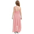 thumbnail image 2 of Miaeowve Flower Girl Dress for Wedding Kids Sparkly One Shoulder Ruched High Low A Line Maxi Summer Dress Pink 14, 2 of 7