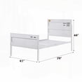 thumbnail image 5 of Full Size Metal Platform Bed with No Box Spring, Cargo Style, White for Bedroom, 5 of 5
