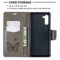 thumbnail image 4 of Dteck Case For Samsung Galaxy Note 10 Plus Fashion Wallet Purse 3D Embossed Butterflies Premuim PU Leather Flip Cover Ultra Slim TPU Inner Bumper Hand Strap Magnetic Card Slots Gray, 4 of 5