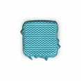 thumbnail image 2 of Chevron Ottoman Cover, Sea Colored Zigzags, 2 Piece Slipcover Set with Ruffle Skirt for Square Round Cube Footstool Decorative Home Accent, Standard Size, Teal Pale Blue, by Ambesonne, 2 of 5