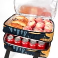 thumbnail image 5 of Kangaroo Double Layered Insulated Lunch Bag with Two Compartments - Large Capacity Refrigerated Meal Bag for Hand Carry - 7.1x11.4x16.1 Inches, 5 of 6