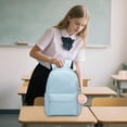 thumbnail image 5 of Fgnfyis School Backpacks Campus Korean Solid Color Large Capacity Lightweight Bookbag Middle High College Casual Travel Backpack for Girls Light Blue, 5 of 8