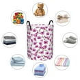 thumbnail image 6 of Balery Orchids Flowers Round Laundry Basket with Handles Waterproof Freestanding Laundry Hamper for Clothes Toys in the Dorm and Family-Small, 6 of 8