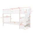 thumbnail image 4 of SESSLIFE Wood Bunk Bed with Staircase, White Twin Bunk Beds, Twin Over Twin Bunk Bed with Storage Shelves and Full Length Guardrail, No Box Spring Required, TE1308, 4 of 9