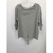 Pre-Owned Jones NY Grey Size Large Stripe Blouse