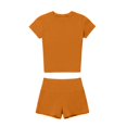 thumbnail image 5 of Hurxie Womens Two Piece Lounge Sets Casual Summer Outfits 2 Piece Short Matching Clothing Set Orange,M, 5 of 5