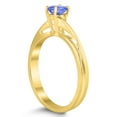 thumbnail image 2 of SZUL Women's Solitaire Oval 5X3MM Tanzanite Gemstone Twist Ring in 10K Yellow Gold, 2 of 4
