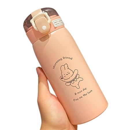 

350/500ml Stainless Steel Water Bottle with Straw Portable Insulated Cup Pink 350ml Single Cup