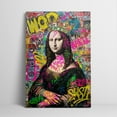 thumbnail image 5 of 1pc Graffiti - style Mona Lisa Canvas Wall Art with Crown, Colorful Street - art Inspired Framed Decor room hanging Wall Picture Decor for Home Gifts, living room, bathroom, bedroom, kitchen wall art, 5 of 8