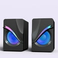 thumbnail image 2 of Light Emitting Computer Speaker USB Mobile Phone Laptop Desktop Mini Speaker Hifi Stereo Sound Cable Subwoofer Computer Audio 2 Pcs, 2 of 9