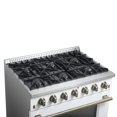 thumbnail image 5 of Forno Galiano 36-inch Freestanding Gas Range in White with Antique Brass Design, 6 Burners, 83,000 BTU, 5.36 cu.ft. Convection Oven, 5 of 11