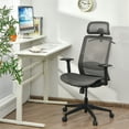 thumbnail image 3 of Gymax High Back Mesh Office Chair Swivel Executive Chair w/ Lumbar Support Grey, 3 of 10