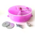thumbnail image 5 of Flmtop Animal Oiseau Perroquet Cage Dispositif d'Alimentation Jouet Rotation Roue Ronde en Plastique Boîte Alimentaire Violet, 5 of 5