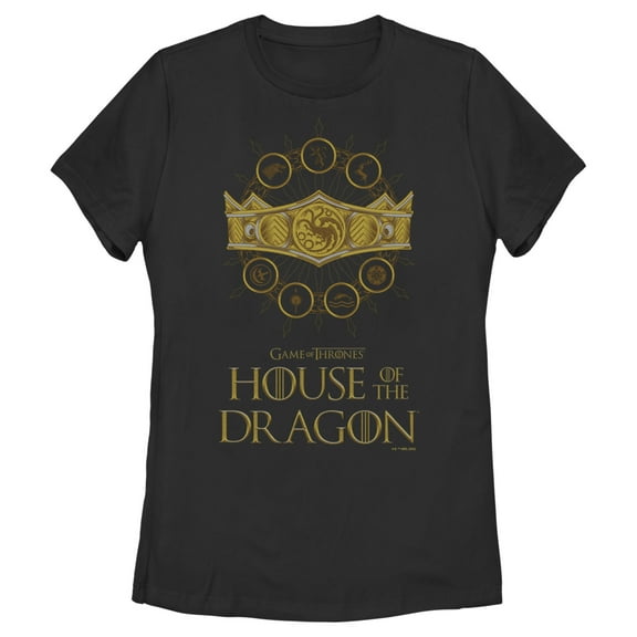 Women's Game of Thrones: House of the Dragon Targaryen Crown Logo Graphic Tee Black Small