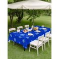 thumbnail image 3 of Outdoor Tablecloth with Umbrella Hole and Zipper, Christmas Snowflake Rectangle Table Cloth 60x102 Inch Waterproof Tablecloth, Blue Xmas Winter Holiday Minimalist Picnic Table Cover for Patio Camping, 3 of 7