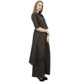 thumbnail image 4 of Phagun Asymmetrical Solid Brown Kurta Kurti With Palazzo Pant Indian Clothing-8, 4 of 7