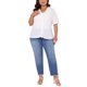 thumbnail image 2 of Cárdigan de Talla Grande Agnes Orinda para Mujeres, con Botones, Tejido Transparente, Cuello Redondo, Mangas Cortas, Suéter de Punto 3X Blanco, 2 of 6