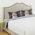 thumbnail image 3 of Yayeee Pillowcase Standard Size Set of 2 Satin Wrinkle Resistant Pillow Case, Yellow Halloween Dog, 3 of 7