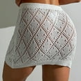 thumbnail image 6 of Tqyyweavej Women's Crochet Bathing Suit Coverups Skirts Hollow Out Sheer Beach Cover Up Solid Color Knit Cover Ups for Swimwear Women, 6 of 7