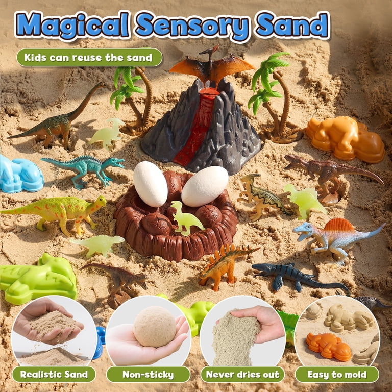 KWANITHINK Sand Table with Dinosaur Toys, Age 3-8 photo 3