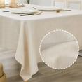thumbnail image 4 of DriftAway 100 Percent Pure Linen Rectangle Decorative Table Cloth for Kitchen Daily Use Farmhouse Table Cover for Indoor Outdoor Dining Buffet Table Parities Dinner 55" x 102" Solid Linen, 4 of 8