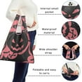 thumbnail image 5 of 5 Pack Foldable Shopping Bag,Spooky Halloween Silhouette Pattern Reusable Grocery Bags with Pockets,Large Reusable Tote Bags with Handles Waterproof & Lightweight, 5 of 6