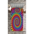 thumbnail image 3 of Ambesonne Trippy Quilted Bedspread Set 2 Pcs, Vibrant Rainbow Spiral, Twin Size, Multicolor, 3 of 5