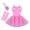 Pink, variant on Alvivi Girls Ballerina Costume Ballet Leotard Tutu Dress Fingerless Gloves Hair Clip Set