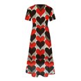 thumbnail image 3 of Fshaion Robe d'Été pour Femmes 2024 Grande Taille Décontractée Manches Courtes Col Rond Robe Décontractée Fluide à Étages Robe de Plage avec Poches Robe Imprimée de la Saint-Valentin en Solde à Moins de 10!, 3 of 4