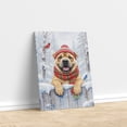 thumbnail image 3 of Playful Chinese Shar-Pei Welcomes Winter Snowy Day with Cardinal Bird Vertical Matte Canvas Poster Dog Lover Wall Art Home Decor - 2017, 3 of 5