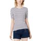thumbnail image 1 of Camiseta básica maison Jules a rayas para mujer blanca extragrande, 1 of 2